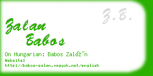 zalan babos business card